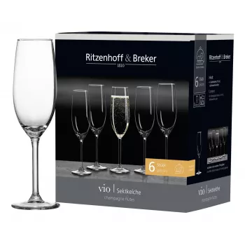 Ritzenhoff & Breker VIO dzirkstošā vīna glāze 0,21 L, pūslveida forma, mazgājama trauku mašīnā, augstums 220 mm (812152)
