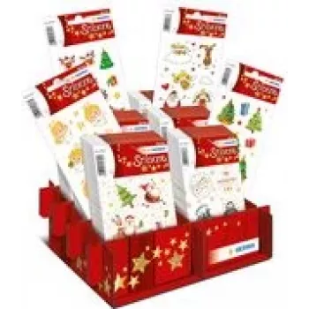 HERMA Weihnachts-Sticker DECOR Glitzernde Weihnachtszeit Display - papīra uzlīmes ar spīdumu, klasiski Ziemassvētku motīvi, 1 displays (15624)