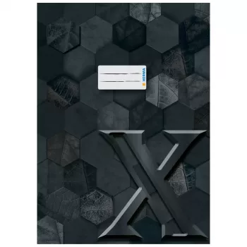 HERMA Exercise Book Cover X, kartona, DIN A4, melns, rafinēta virsma, etiķetes lauks, 10 gabali (20091)
