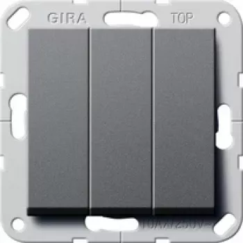 GIRA 283228 System 55 pārslēgs ar šūpuļmehānismu, 2-poliem, 10AX, 250V, antracīta