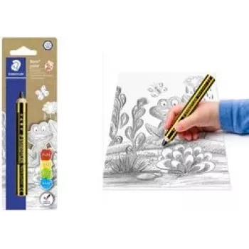 Staedtler Noris Junior grafīta zīmulis - 2B, melni/dzelteni svītrots, apaļš korpuss, atsevišķi 141-2B BK