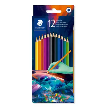 STAEDTLER sešstūraini krāsu zīmuļi Edition 1, 12 gab., kartona futrālis, tumšie toņi, 3,0 mm serde 175C12E2-1