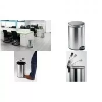 DURABLE nerūsējošā tērauda pedāļa atkritumu tvertne 12L apaļa 340123