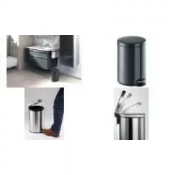 DURABLE pedāļa atkritumu tvertne metāla 20L apaļa sudraba 341258