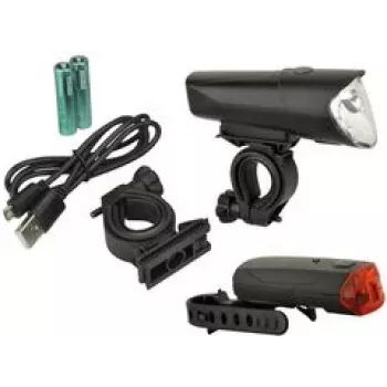 FISCHER velosipēda LED apgaismojuma komplekts 40/20/10 Lux, StVZO apstiprināts, melns (85346)