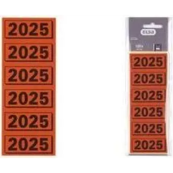 ELBA 2025 sarkanas pašlīmējošas indeksu etiķetes 57 x 25 mm (120 etiķetes) mapēm