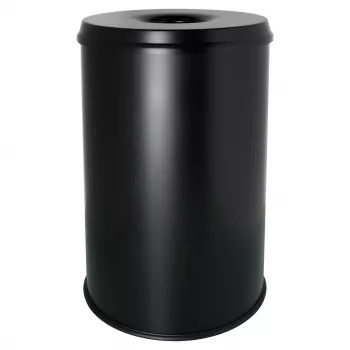 HELIT H2515695 tērauda atkritumu tvertne ar liesmu dzēsēju, 30 L, melna, apaļa, Ø335 x 470 mm