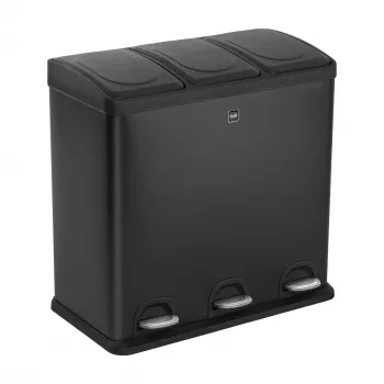 HELIT the separator pedāļa atkritumu šķirošanas tvertne, 3 x 20 L, plastmasa, Soft-Close, antracīta H2405295