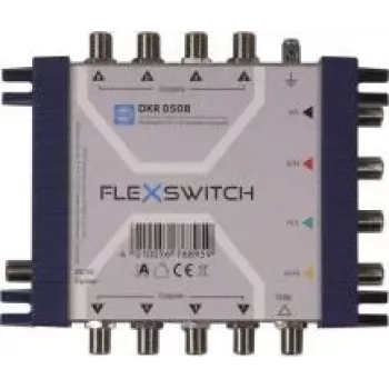 WISI FLEXSWITCH DXR0508 Multiswitch 5 in 8 ar uztvērēja barošanu, pasīvs, kaskadējams