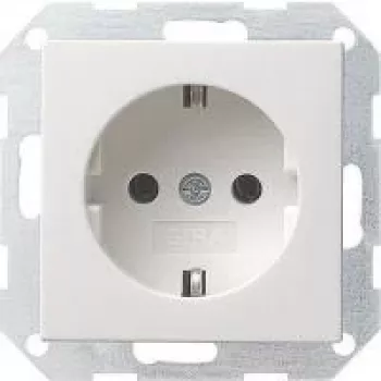 Gira System 55 Schuko kontaktligzda, tīri balta satīna matēta, 16 A, iekšējā montāža 018827
