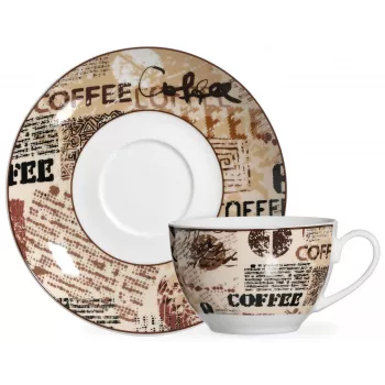 Ritzenhoff & Breker CREMA kapučīno komplekts, 4 daļas, porcelāns, ar motīva apdruku, trauku mazgājamā mašīnā mazgājams 422108
