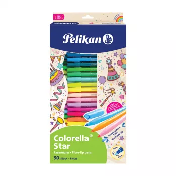 Pelikan Colorella Star C302/50 flomāsteru komplekts, 50 dažādas krāsas, uz ūdens bāzes mazgājams tints, ventilēti vāciņi 825092