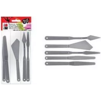 Marabu gleznošanas lāpstiņu komplekts, plastmasa, 5 gab., pastozām krāsām, struktūrpastām, akrilam, eļļām, gēliem 0173000000031