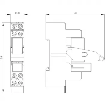 SIEMENS LZS:RT4A4L24 spraudņa relejs 4PDT 24VDC 2W ar LED