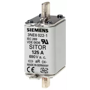 Siemens NH drošinātāja ieliktnis 160 A, izmērs 00, gG, 500 V AC/250 V DC, asmeņu kontakti, priekšējais indikators 3NE8 024-1