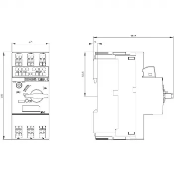 SIEMENS SIRIUS 3RV2011-1HA25 motora aizsardzības automāts, 5,5-8 A, 3 polu, skrūvju spailes
