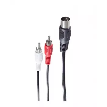 Shiverpeaks BASIC-S DIN 5 kontaktu vītišais uz 2 RCA vītišajiem audio kabelis, 1,5 m, melns BS10312