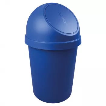 helit apaļais atkritumu tvertne ar push-flap vāku, 45 litri, zila, polipropilēns, Ø400 mm x H700 mm (H2401334)