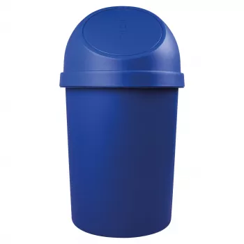 helit apaļais atkritumu tvertne ar push-flap vāku, 45 litri, zila, polipropilēns, Ø400 mm x H700 mm (H2401334)