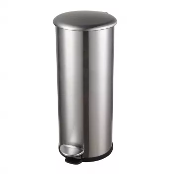HELIT pedāļa atkritumu tvertne the zinc, 20 L, sudraba nerūsējošais tērauds, apaļa, Soft-Close, kājas pedālis H2406600