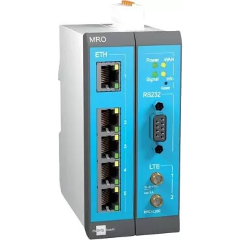 INSYS MoRoS icom MRO-L210 industriālais LTE maršrutētājs, Ethernet WAN, 2x 10/100 Ethernet, zils/pelēks/balts 10019403