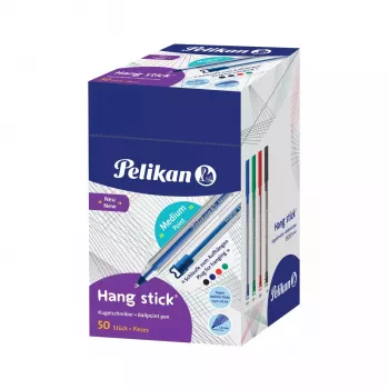 Pelikan Hang Stick lodīšu pildspalva, caurspīdīga, dažādu krāsu tinte, 1.0 mm, vienreizlietojama 400197418