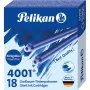 Pelikan 4001 GTP/18 Karaliskā zilā tintes patronas, 18 gab., 300735