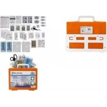 FIRST AID ONLY DIN 13157 pirmās palīdzības kaste, oranža, IP54, ABS, piestiprināma pie sienas P-51002 00