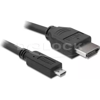 DeLOCK HDMI uz Micro-HDMI kabelis 2 m, 32 AWG, High Speed ar Ethernet, 4K 82664