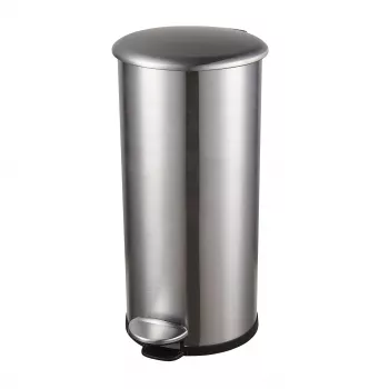 HELIT the zinc pedal atkritumu tvertne 12 L sudraba nerūsējošā tērauda apaļa ar lēnu aizvēršanos H2406500