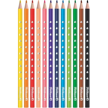 Pelikan 700634 krāsaino zīmuļu komplekts, 12 gab., dažādas krāsas, sešstūra koka korpuss, 3,3 mm izturīgs vasks
