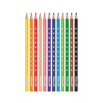 Pelikan 700634 krāsaino zīmuļu komplekts, 12 gab., dažādas krāsas, sešstūra koka korpuss, 3,3 mm izturīgs vasks