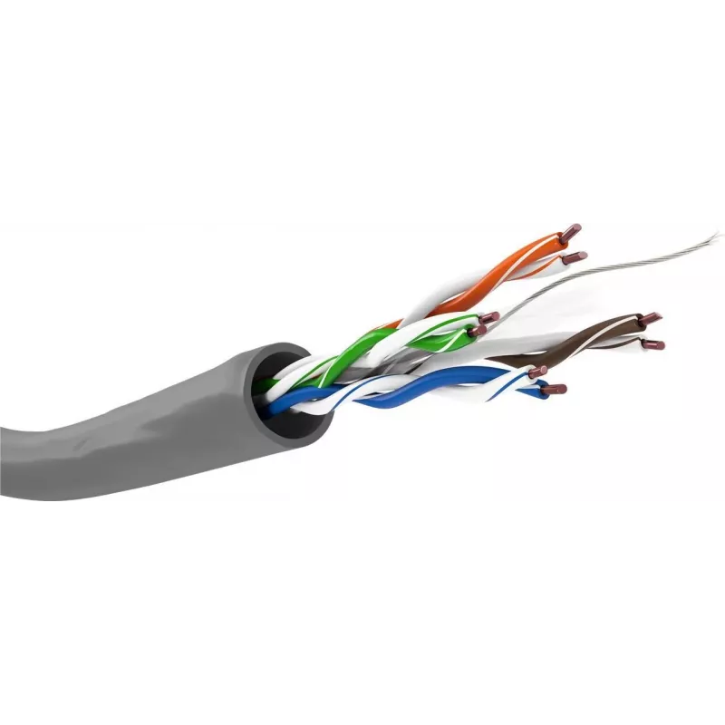 Wentronic Goobay CAT 6 tīkla instalācijas kabelis, U/UTP, pelēks, 100 m - CU, AWG 23/1 (solid), LSZH 68466