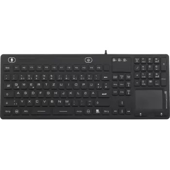 Renkforce IP68 industriālā USB klaviatūra ar skārienvirsmu, melna (iM-IKB110-BK)