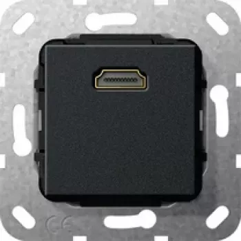 Gira System 55 HDMI ievietojamais modulis, 1 moduļa, HDMI Type A female to female, melns 566910