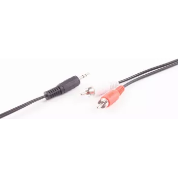 SHIVERPEAKS BASIC-S audio kabelis, 2 x RCA male uz 3,5 mm jack male, 2,5 m, stereo, melns BS30832-2.5