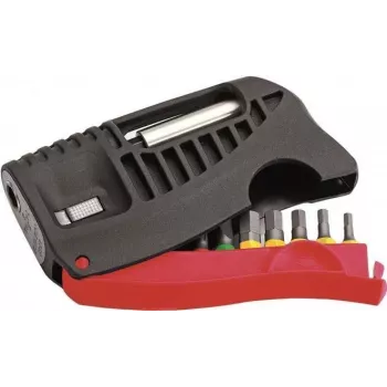 Cimco 114594 10 gabalu skrūvgrieža uzgaļu komplekts ar Phillips, Pozidriv, rievotajiem un Torx uzgaļiem