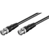 Wentronic Goobay BNC savienojuma kabelis, melns, 3 m - BNC tēviņš uz BNC tēviņš, 75 Ohm koaksiālais 50089