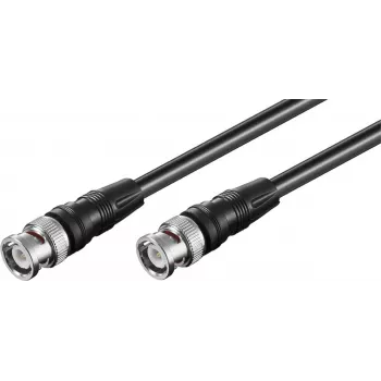 Wentronic Goobay BNC savienojuma kabelis, melns, 3 m - BNC tēviņš uz BNC tēviņš, 75 Ohm koaksiālais 50089