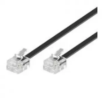 Wentronic Goobay modulārais savienojuma kabelis, melns, 15 m - RJ11/RJ14 (6P4C) male to RJ11/RJ14 (6P4C) male 50320