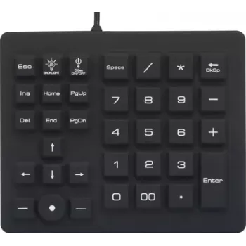 Renkforce USB ciparu tastatūra ar trackball, ūdens un putekļu izturīga, melna (RF-4791687)