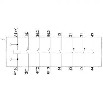 SIEMENS SIRIUS 3RT2 jaudas kontaktors 5,5 kW 400 V 12 A 24 V DC 2NO+2NC skrūvju spailes 3RT20171BB443MA0