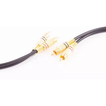 shiverpeaks BASIC-S 2x RCA uz 2x RCA audio kabelis, 5,0 m, melns BS40225