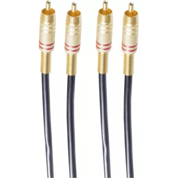 shiverpeaks BASIC-S 2x RCA uz 2x RCA audio kabelis, 5,0 m, melns BS40225