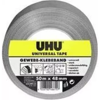 UHU Universal auduma līmlente, 48 mm x 50 m, pelēka, īpaši stipra, poliestera pārklājums, 1 rullis 46615