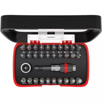 fischer 559121 32 gabalu skrūvgriežu uzgaļu komplekts (Phillips, Pozidriv, Slotted, Torx Plus)