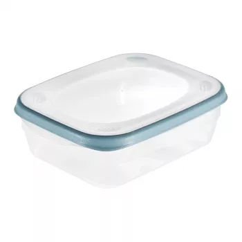 keeeper franco Pārtikas uzglabāšanas trauks, 1,2 L, taisnstūrveida, caurspīdīgs ar zilu malu, PP/TPE, hermētisks, neizplūstošs, trauku mazgājamā mašīnā mazgājams, 1 gab 1079368000000
