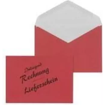 MAILmedia 30005341 aploksne DL (110 x 220 mm), pavadzīmēm/rēķiniem, sarkana, 75 g/m², mitrā līmēšana