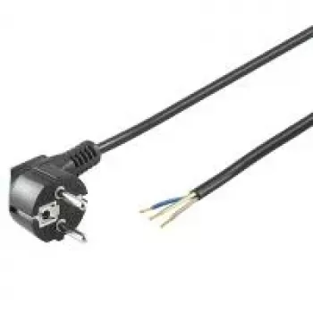 Wentronic Goobay leņķa Schuko barošanas kabelis ar atvērtu galu, 3 m, melns 96033