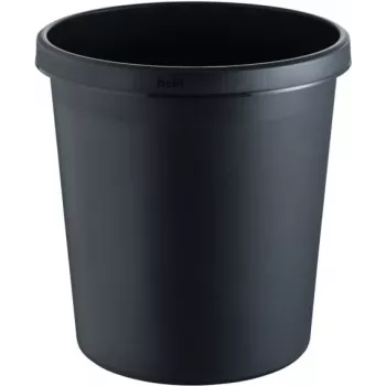 helit H6105895 apaļš plastmasas atkritumu tvertne 18L melna 31x32cm